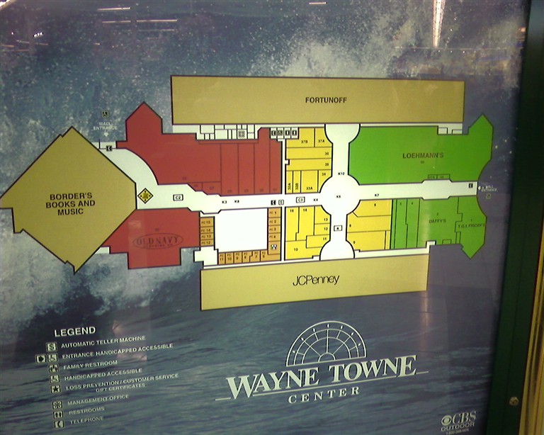 Wayne Town Center directory in Wayne, New Jersey