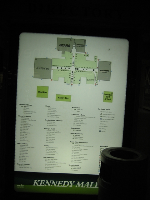 Kennedy Mall directory in Dubuque, IA