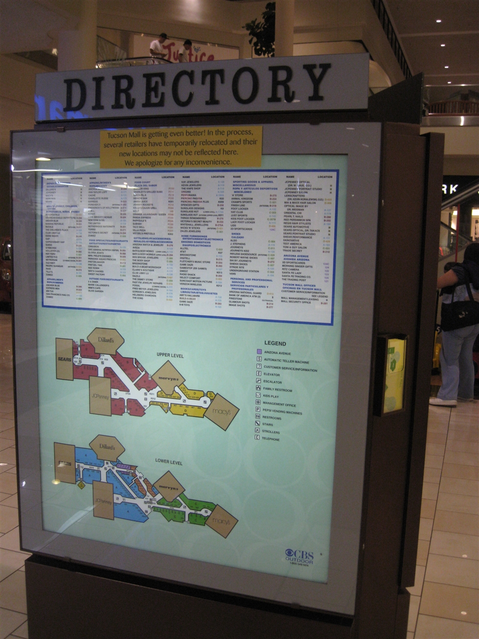 Tucson Mall directory in Tucson, AZ